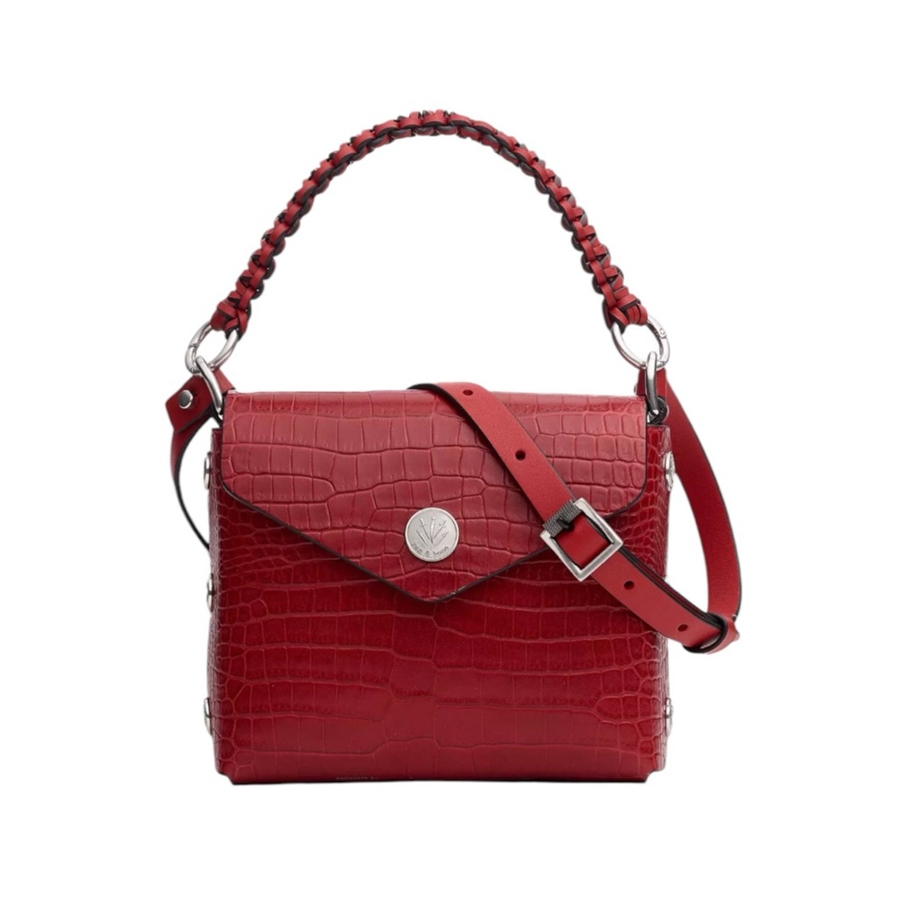NWOT Rag & Bone Red Croc-Embossed Leather Handbag SHIP NEXT DAY